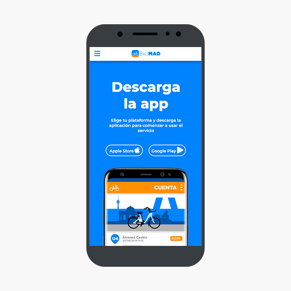 mock bicimad smartphone
