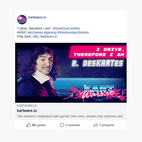 creatividad facebook kartwars descartes